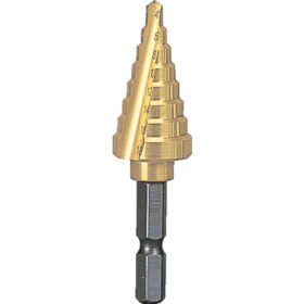 TRUSCO Hexagonal Shaft Step Drill Two-Blade Titanium Coating 4-18Mm NMS-18G