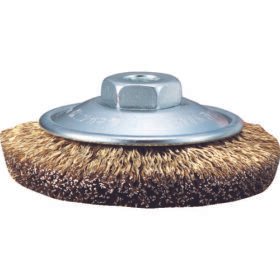 TRUSCO Bevel Brush For Power Tools Φ85 Brass Plating Wire Diameter 0.27 GBB-85